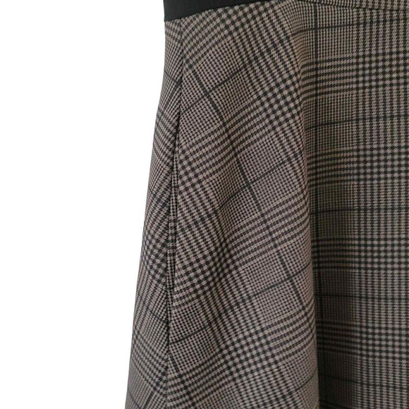 Cremieux Plaid Dress Preppy V-Neck Faux Suede Panels Short Sleeve Pockets 2 - Picture 6 of 8